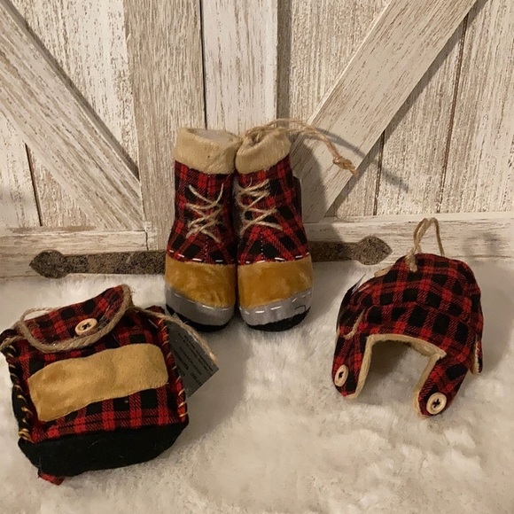 Buffalo Check Backpack, Boots and Hat Ornaments - Picture 1 of 7